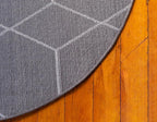 Unique Loom Trellis Frieze Collection Area Rug - Geometric (8' Round, Dark Gray/ Ivory)