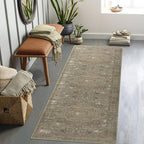 vivorug Runner Rug 2'x8' Vintage Washable Non-Slip Runners for Hallways Kitchen Entryway Laundry Room Carpet Hallway Runner Olive