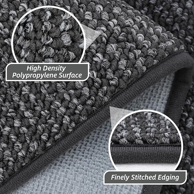 BEQHAUSE Hallway Runner Rugs 2x6, Hallway Rug Non-Slip Washable(Rolled-Up NO Creases), Runner Rug Absorbent Stain Resistant Hall Rug Carpet Runner, Entryway Rugs Floor Mat Laundry Room Rugs, Charcoal