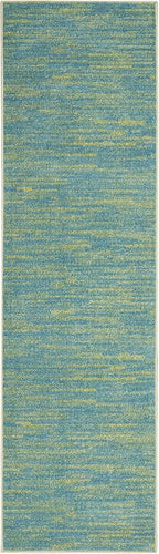 Nourison Home Nourison Essentials Blue Green 2'2" x 10' Area Rug - Easy Clean, Non Shedding, Bed Room, Living Room, Dining Room, Kitchen (10' Runner)