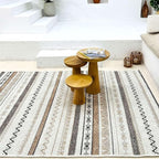 Alfa Rich 3x5 Beige Gray Washable Area Rugs for Living Room Bedroom Kitchen Cotton Decor Runner