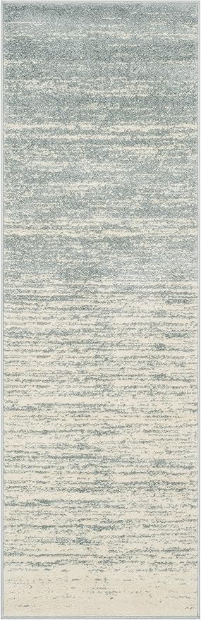 SAFAVIEH Adirondack Collection Runner Rug - 2'6" x 6', Slate & Cream, Modern Ombre Design, Non Shedding & Easy to Clean, Ideal for Hallway, Foyer, Kitchen, Entryway, Bedroom (ADR113T)