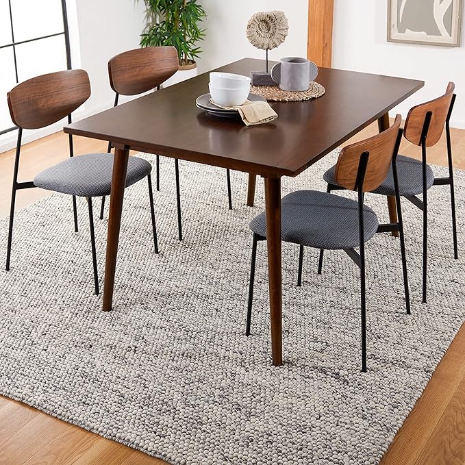 SAFAVIEH Area Rug 11x15 - Natura Collection - Large - Light Grey & Ivory, Handmade Wool Blend, Textured Design, Ideal for Living Room, Bedroom, Dining Space (NAT620G)