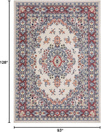 Home Dynamix Premium Sakarya Traditional Medallion Border Area Rug, Ivory/Red, 7'9"x10'8" Rectangle