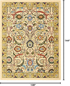 Unique Loom Espahan Collection Area Rug - Cape Cod (9'x 12' Rectangle, Cream/ Black)