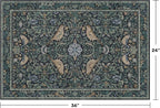 Washable Floral Small 2x3 Dark Blue Entryway Rugs Indoor, Botanical Bird Kitchen Floor Mats, Non-Slip & Soft Boho Carpet for Bathroom, Low Pile Stain Resistant Throw Rugs Bedroom