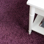 Unique Loom Solid Shag Collection Area Rug (8' x 10' Oval, Eggplant Purple)