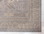 Unique Loom Taftan Collection Border Geometric Tribal Inspired Design Area Rug (9' 0 x 12' 0 Rectangular, Gray/ Black)
