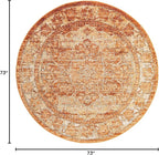 Unique Loom Isabella Collection Area Rug - Adjani (6' 1" Round, Rust Red/ Black)