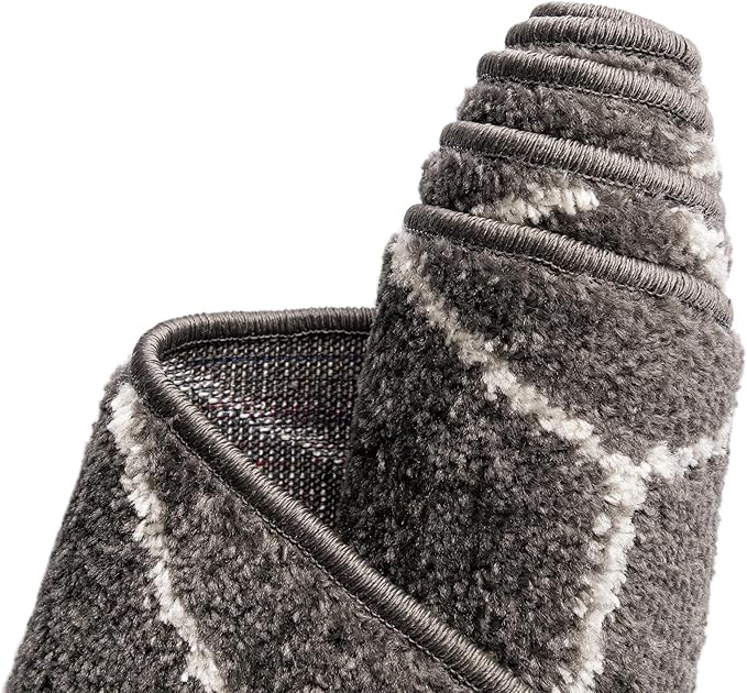 Unique Loom Trellis Frieze Collection Area Rug - Geometric (8' x 11', Dark Gray/ Ivory)