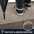 PURRUGS Dirt Trapping Door Mat 34" x 60", Non-Slip/Skid Machine Washable Entryway Rug, Shoes Scraper, Throw Rug, Super Absorbent Area Rug for Muddy Wet Shoes and Paws, Beige & Grayish Brown