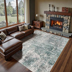 8x10 Area Rug Living Room Rugs - Washable Neutral Modern Abstract Soft Thin Large Rug Indoor Floor No Slip Rug Carpet for Bedroom Under Dining Table Home Office Decor - Green/Grey