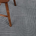 SHACOS Soft Fluffy High Low Pile Arch Pattern Area Rugs 5'3"x7'3" Non Slip Washable Modern Geometric Rug Stain Resistant Carpet for Living Room Bedroom Dining Room Nursery, Grey
