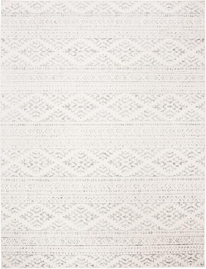 SAFAVIEH Area Rug 10x13 - Tulum Collection - Large - Ivory & Grey, Moroccan Boho Tribal Design, Non-Shedding & Easy to Clean, Ideal for Living Room, Bedroom, Dining Space (TUL272A)