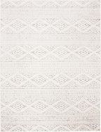 SAFAVIEH Area Rug 8x10 - Tulum Collection - Large - Ivory & Grey, Moroccan Boho Tribal Design, Non-Shedding & Easy to Clean, Ideal for Living Room, Bedroom, Dining Space (TUL272A)