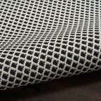 Nourison Home Courtyard Black White 3' x 5' Area Rug - Easy Clean, Non Shedding, Bed Room, Living Room, Dining Room, Kitchen (3' x 5')