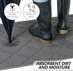 Timo Indoor Doormat, Front Door Mat 20"x32" Absorbent Rubber Backing Non Slip Door Mats, Machine Washable Resist Dirt Low Profile Rugs for Entryway, Front Door Rugs Indoor for Muddy Wet Shoes, Grey