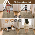 COSY HOMEER-Dirt-Trapper-Door-Mat 32"x48" Non-Slip Entryway Rugs Washable Welcome Mat Absorbent Entrance Mats Low Pile Dog Door Mats for Front Back Doomats and Wet Shoes,Taupe
