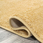 Eyely UES100B-15 Supersoft Haze Solid Low-Pile Indoor Area Rug, Coastal, Bohemian, Minimalist, Classic, Casual for Bedroom,Kitchen,Living Room,Non Shedding,Easy-Washing, Yellow, 12 X 15
