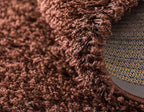 Unique Loom Solid Shag Collection Area Rug (2' 7" x 10' Runner, Chocolate Brown)