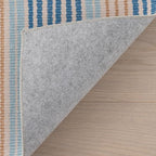 Dash & Albert Tyne Blue Machine Washable Rug, 5 X 8 Feet, Blue/Tan Stripe Pattern