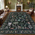 8x10 Area Rugs Living Room Rug: Vintage Washable Rug Floral Soft Carpet Indoor Floor Non-Slip Boho Stain Resistant Large Carpets for Bedroom Kids Nursery Dining Room Farmhouse Home Office Green