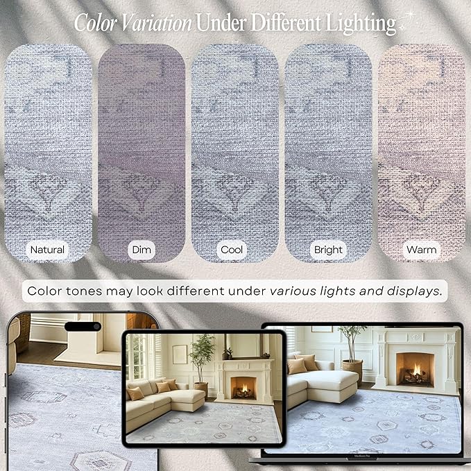 Turkish Rug. Washable Vintage Oriental Antique Inspired Traditional Doormat Small Modern Area Rugs Luxury Entryway Entry Bedroom Bathroom Kitchen (393VG, 2' x 3')