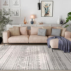 Rugshop Geometric Boho Large Area Rug – Gray Tribal Pattern, Perfect for Living Room, Bedroom, Dining Room, 7'10" x 10'