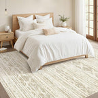 Nakagishi 8x10 Area Rugs Living Room: Washable Boho Large Neutral Modern Soft Farmhouse Beige Rug Stain Resistant Indoor Floor Non-Slip Carpet for Women Home Enthusiasts Aged 25-45 - Bedroom Room