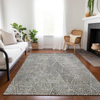 Addison Rugs Chantille ACN591 Gray 9' x 12' Indoor Outdoor Area Rug, Easy Clean, Machine Washable, Non Shedding, Bedroom, Living Room, Dining Room, Kitchen, Patio Rug