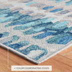 Dash and Albert Paint Chip Machine Washable Area Rug - 2' x 3' Blue - Geometric Accent Rug - Anti-Slip Backing, Lightweight, Machine Washable, High Traffic Areas Kitchen, Mudroom, Laundry Room
