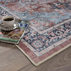 Fame Rugs Turkish Rug. Washable Vintage Oriental Antique Inspired Traditional Doormat Small Modern Area Rugs Luxury Entryway Entry Bedroom Bathroom Kitchen (401TB, 9' x 12')