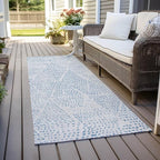 Addison Rugs Chantille ACN591 Denim 2'3" x 7'6" Indoor Outdoor Hallway Runner Rug, Stain Resistant Washable Kitchen Area Carpet for Bathroom, Laundry and Bedroom Rug