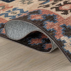 Dash & Albert Balsam Kilim Multi Machine Washable Rug, Runner-2.5 X 8 Feet, Red Geometric Pattern