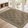 COSY HOMEER Non-Slip Door Mat 32"x48", Entryway Rugs Low Profile Absorbent Dirt Trapper Doormat for Front Entrance, Washable Polypropylene Entry Mat (Beige)
