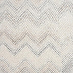 Modern Herringbone Chevron Collection Handcrafted Wool Area Rug - Durable, Zigzag Pattern, for High Traffic, Contemporary Design for Living Room, Bedroom, Dining Room Decor (Ivory-Multi, 9' x 11')