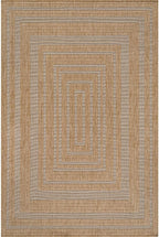 Beverly Rug Easy Jute Framed Border Rug 10x14 Washable Large Indoor Outdoor Area Rugs for Living Dining Room Patio Office Stain Resistant Non Shedding Casual Indoor Outside Carpet 10 x 14 Natural