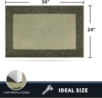PURRUGS Dirt Trapping Door Mat 24" x 36", Non-Slip/Skid Machine Washable Entryway Rug, Shoes Scraper, Throw Rug, Super Absorbent Area Rug for Muddy Wet Shoes and Paws, Budding Green & Sage Green