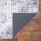 Bloom Rugs Washable Non-Slip 2' x 3' Rug - Gray/Charcoal/Blue Modern Abstract Area Rug for Living Room, Bedroom, Dining Room, and Kitchen - Exact Size: 2' x 3'