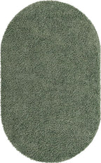 Unique Loom Davos Shag Collection Area Rug - Solid (3' 3" x 5' 3" Oval, Sage)