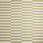 Unique Loom Outdoor Striped Collection Area Rug - Striped (12' Square Green/Ivory)
