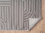 Annabel Modern Geometric Area Rug for Living Room, 4x6 Contemporary Arched and Linear Gray Rug, High-Low Pile Stain Resistant Carpet for Bedroom, Dining Room or Kitchen (4' x 6', Gray)
