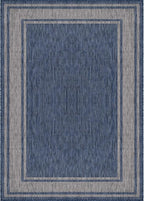 Beverly Rug Outdoor Rug 6x9 Modern Bordered Area Rugs for Indoor and Outdoor Patio Deck Porch Garden Waterproof Weather Sun Resistant Washable Outside Carpet (6 x 9 Navy)