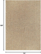 Easy Jute Rugs 6x9 Natural Color Living Room Indoor Outdoor Area Rug for Farmhouse Patio and Kitchen Rug High Traffic Washable Easy to Clean Solid Boho Woven Design Outside Carpet (6 x 9)