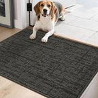COSY HOMEER-Door-Mat Dirt Trapper Entryway Rugs 20"x32" Non Slip Washable Entrance Mats Absorbent Welcome Mat Low Profile Dog Door Mats for Front Back Doomats and Wet Shoes,Dark Grey