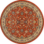 Unique Loom Sialk Hill Collection Area Rug - Washington (8' Round Terracotta/Cream)