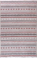 Alfa Rich 7x10 Red Burgundy White Gray Washable Area Rugs for Living Room Bedroom Kitchen Cotton Rug