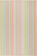 Dash & Albert Ana Ticking Aqua Machine Washable Rug, 8.5 X 11.5 Feet, Multicolored Stripe Pattern