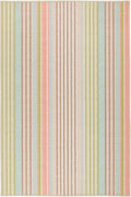 Dash & Albert Ana Ticking Aqua Machine Washable Rug, 7.5 X 9.5 Feet, Multicolored Stripe Pattern