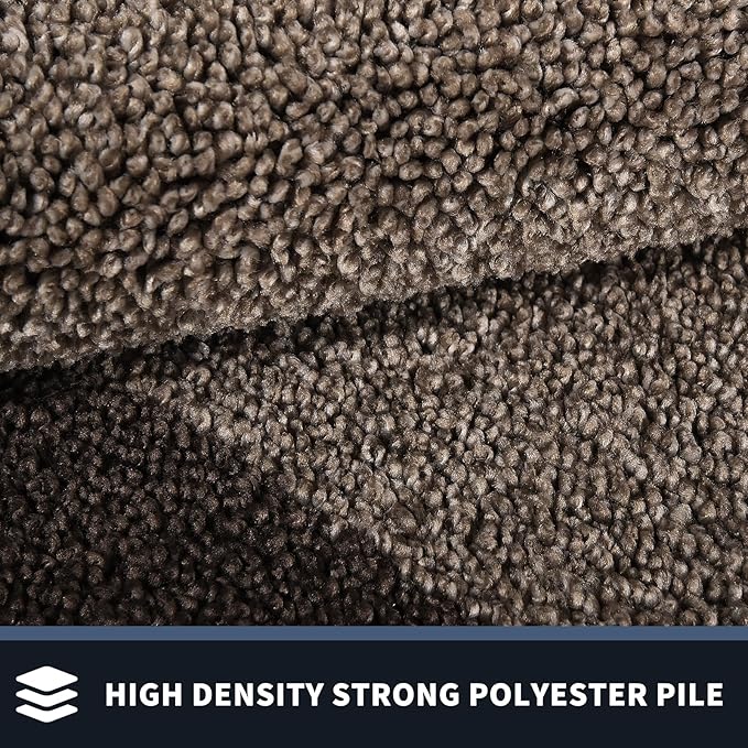 PURRUGS Dirt Trapping Door Mat 32" x 72", Non-Slip/Skid Machine Washable Entryway Rug, Shoes Scraper, Throw Rug, Super Absorbent Area Rug for Muddy Wet Shoes and Paws, Grayish Brown & Coffee